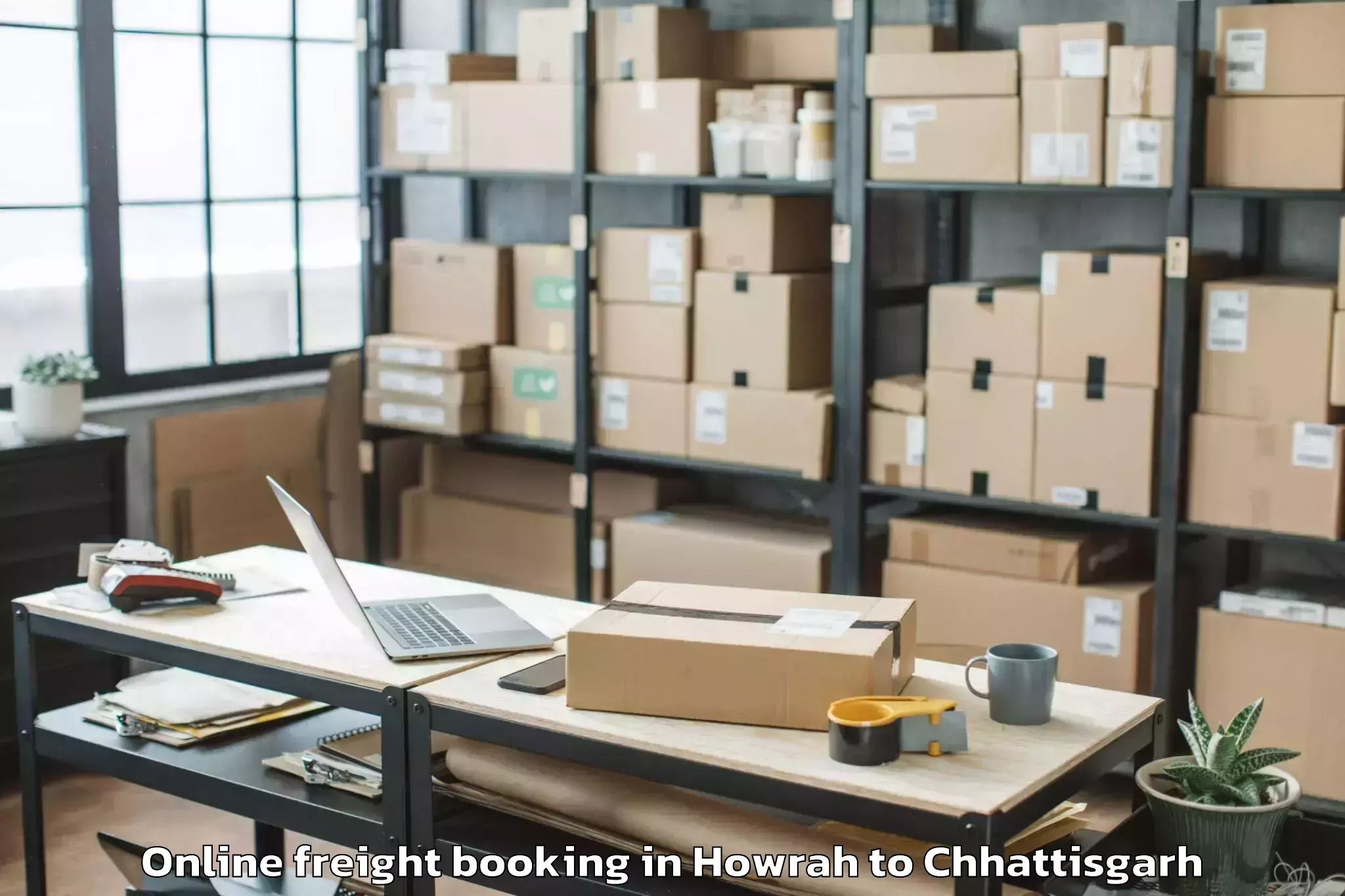 Affordable Howrah to Bhopalpatnam Online Freight Booking